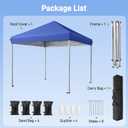 10x10 Pop Up Canopy, Portable Instant Canopy Tent with Carry Bag, 4 Sandbags and 8 Stakes for Outdoor Events, Parties & Camping - Blue