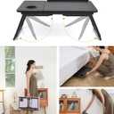 Lap Desk for Couch/Sofa/Floor, 5-Angle Adjustable Bed Desk with Foldable Legs &Cup Holder, Light Weight Bed Tray Table for Writing/Eating/Reading, Portable Laptop Stand for Adults, Kids