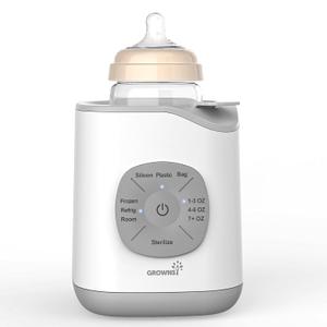 Grownsy Bottle Warmer, Baby Bottle Warmer Fast for Breastmilk & Formula, Accurate Temperature Control, Milk Warmer for All Bottles with Thaw, Sterilizing, Keep Warm, Heat Food (Gray)