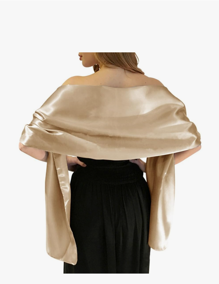 Shawls and Wraps for Evening Dresses Satin Shawl Wraps for Women Extra Long Wedding Shawls for Bridal Party