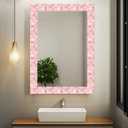 IVN Wallpaper Border Peel and Stick Decorative Wall Trim Self Adhesive Pink Marble Accent Strip for Bathroom Laundry Room Pool Area Mirror Frame Shelf Wall Edge 4x196 Inch Elegant Design