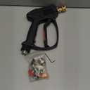 Short Pressure Washer Gun, 5000 PSI Max Swivel High Pressure Washer Extension Wand with 5 nozzles, M22 14MM Swivel Connect & M22 15MM, Car Wash Kit Power Washer Gun for Cars, Driveway, Yard, Fence (Black)