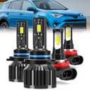 For 2016-2019 Toyota RAV4 light Bulbs, 9012 High Low Beam H11 Fog Light Combo, 4PCS