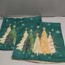 AVOIN colorlife Christmas Trees Star Green Throw Pillow Covers Set of 2, 18 x 18 Inch Snowflake Seasonal Winter Holiday Cushion Case Decoration for Sofa Couch