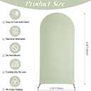 Spandex Fitted Wedding Arch Cover 6.6FT Light Sage Green Arch Backdrop Cover, Round Top Chiara Backdrop Stand Covers for Wedding Birthday Party Baby Shower Banquet Decoration (Light Sage Green, 6.6FT)