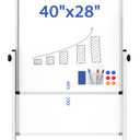 Rolling Whiteboard on Wheels, Double-Sided Magnetic Dry Erase Board with Stand, Mobile White Board for Office, Classroom, Home (28" x 40")