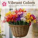 24 Bundles Artificial Flowers for Outdoors/Indoors, Fake Flowers Plants for Indoor Outside Garden Porch Window Box Home Wedding Farmhouse(8 Color)