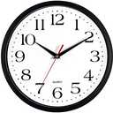 Bernhard Products Black Wall Clock Silent Non Ticking,12 Inch Quality Quartz Battery Operated Round Easy to Read Home/Office/Kitchen/Classroom/School Clock Sweep Movement (12 Inch)