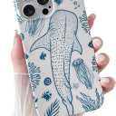 Yeddabox for iPhone 16 Pro Max Case Cute Whale Shark Phone Case Soft TPU Slim Shockproof Phone Cover for Women Girls Blue