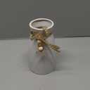 DomeStar White Ceramic Vase, 6.3" Tall Small Flower Vase for Pampas Grass, Home, Living Room, Dining Table, Farmhouse, Office Decor, Bedroom, Table, Kitchen Shelf, Minimalist Modern Home Decoration