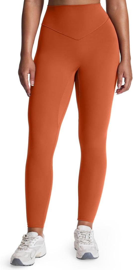 Aoxjox High Waisted Workout Breeze Leggings for Women Tummy Control Buttery Soft Yoga Pants 24"/26"/28" (Small, Earthy Brown)