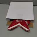 ReliThick 6 Pcs Velvet Christmas Paper Star Lanterns 18/12 Inch Flocked 7 Pointed Christmas Hanging Lamp Paper Ornament Decorations for Xmas Party Indoor Door Window(Red, Green, White)