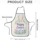 Happy Easter Apron For Men Women, Chef Waitress Kitchen Cooking Barber Server Grilling Bib Decorations (White Rabbit)