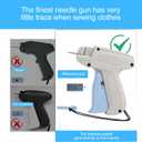 Quick clothing fixator, micro needle clothing sewing gun, mini clothing embroidery gun quick sewing tool, including 1 needle, 1000 white and 1000 black 4.5mm fasteners (White)