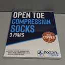 Doctor's Select 3 Pairs Copper Toeless Compression Socks for Men - 20-30 mmHg Compression Socks Men Open Toe, Toeless Socks, Black with Copper (Large-X-Large)