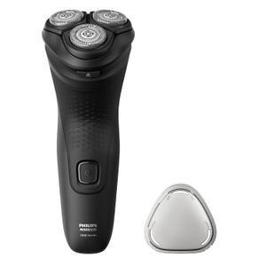 Philips Norelco Shaver 1100 Series, Dry Electric Shaver, 27 Self-Sharpening Comfort Cut Blades, 4D Floating Heads, P-Cap, Deep Black, Model S1016/90