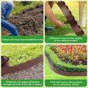 Sasylvia 5'' x 50' Landscape Edging Kit Plastic Garden Edging Border Include 45 Anchoring Spikes for Lawn Garden Grass Yard Home School, Brown