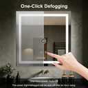 28"X28" LED Bathroom Mirror with Lights, Lighted Bathroom Vanity Mirror for Wall, 3 Colors, Dimmable, Anti-Fog, HD Tempered Glass(Front Lit)