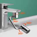 360 Rotating U Shaped Faucet Extender, Universal Sink Faucet 1440 Rotatable Faucet Extender, Adjustable Robotic Arm 2 Spray Modes for Kitchen & Bathroom (1)