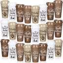 24 Pcs Baby Is Brewing Cups with Lid 16 oz Babies Is Brewing Baby Shower Decorations Coffee Themed Birthday Tumblers Bulk Plastic Cups for Gender Reveal Party Supplies Guest Gift