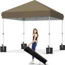 Garvee 10x10 Pop Up Canopy Tent, Heavy Duty Commercial Instant Shelter with One-Person Setup, UPF 50+ Waterproof, 100 Sq Ft Shade for Outdoor Events, Camping, Farmers Market, 10x10FT/0-Sidewall