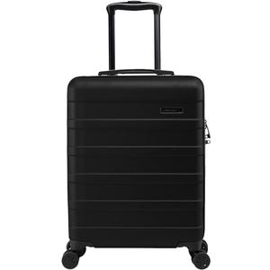 Cabin Max Anode 44L 55x40x20cm (22x16x8inch) Carry On Hand Luggage Suitcase - Lightweight, Hard Shell, 4 Wheels, 3 Digit Combination Lock (Black)