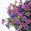 Artificial Flowers for Outdoors, 12 Bundles Multicolor Faux Silk Flower Spring Summer Decoration, Artificial Plants Fake Outdoor Flowers UV Resistant No Fade for Home Planter Porch Patio Yard Decor (Double Purple)