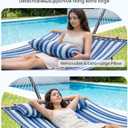 ANAGOO Double Hammock with Spreader Bar & Pillow, 2-Person Portable Hammock, 500lbs Capacity for Outdoor Camping, Patio, Backyard, Garden, Beach & Travel Relaxation – Blue