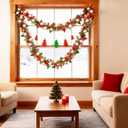 50 Feet Christmas Tinsel Garland with Snowflake Christmas Tree,Christmas Garland Decorations with Glitter Foil,Shiny Metallic Twist Garland for Xmas Tree,Home Mantle,Staircase Railing (50FT-Green Red)