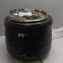 PYY 10.5QT Soup Warmer - Commercial Soup Kettle with Hinged Lid,Countertop Detachable Stainless Steel Insert Soup Pot for Parties Restaurant and Big Family, Black