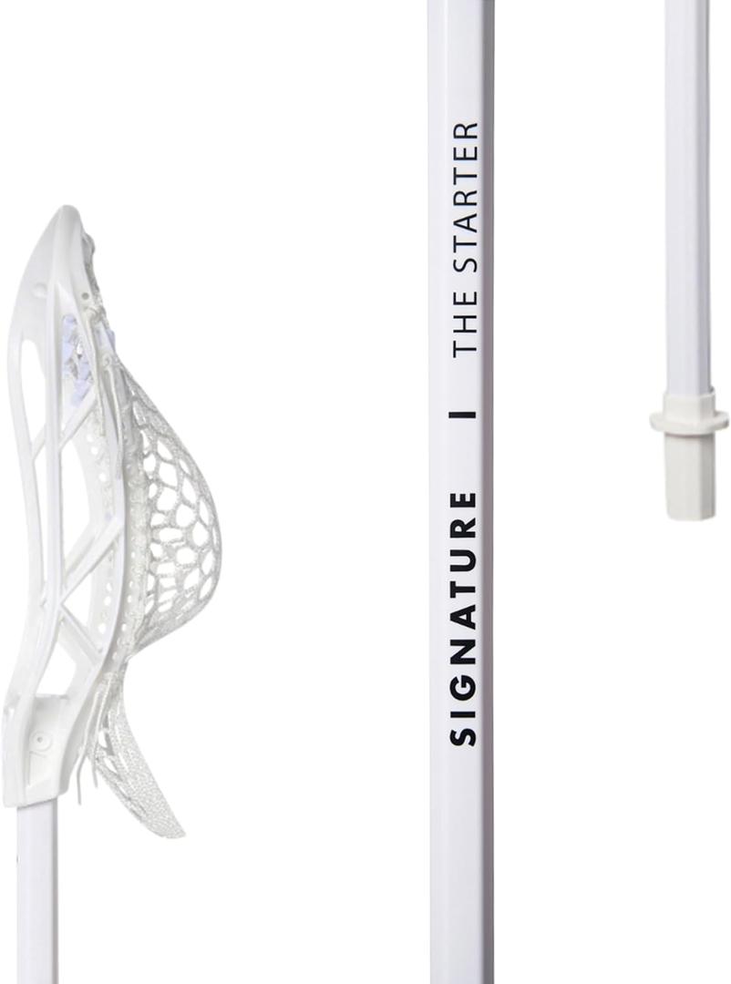 Signature Starter Stick - 28" or 19.5" - The Best Starter Stick for Kids - Pro Strung Pocket, Lightweight Plastic Shaft, Play Ready Lacrosse Stick, for Entry Level First Time Player