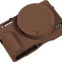 Easy Hood Case for Canon Powershot G7 X Mark III Digital Camera, Soft Silicone Protective Cover with Removable Lens Cover for Canon Powershot G7X Mark III DSLR Camera (Brown)
