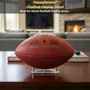 Happyseason 3-Pack Acrylic Football Stand, Basketball Stand with Stainless Steel Rods, Soccer Ball Holder, Volleyball Holder, Round-Edge Rack for Balls, Easy to Assemble (Clear)