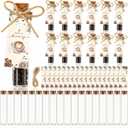 Domensi 30 Set a Baby Is Brewing Shower Decorations Coffee Themed Baby Shower Favors for Guests, Includes 30 Glass Bottles with Cork Stopper 30 Thank You Cards for Party Souvenirs Gift(Fresh,Brown)
