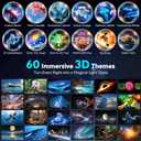 3D Galaxy Projector with 60 Immersive Themes,Bluetooth Speaker/Timer/Remote