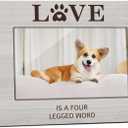 Pet Picture Frame - Love Is a Four-Legged Word, 4x6 Wood Photo Frame, Gift for Pet Lover Owner, Picture Photo Frames for Desk Decor, Memorial Dog Cat Keepsake -55