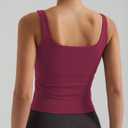 Womens Sports Bra  Workout Crop Tank Tops for WomenSleeveless Square Neck Padded Bras with Built in Bra (Purple, S)