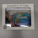 Inesore for AirPods Pro 2nd Generation Case Cover with Lock, Flowers Cute Air Pods Pro 2 Case Hard iPod Pro Cases for Women Girls with Cleaner Kit (2023 USB-C /2022/2019) -Blue Rainbow Gold Marble