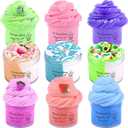 9 Pack Slime Kit, with 6 Butter Slime and 3 Cloud Slime, Soft and Non-Sticky, DIY Surprise Toy, Party Favor for Girls and Boys, Birthday Gift, Stress Relief Toy