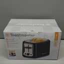 Toastmaster 2-Slice Toaster - Black with Stainless Steel - Kitchen Essential for Sandwich Bread & Breakfast Toast - Toaster with Wide Slots, High Rise Toast Lift & Cool-Touch Exterior
