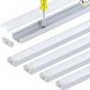 Armacost Lighting LED Tape Light Mounting Channel, Easy Surface Mount, Silver, with Pre-Drilled Holes, 6-Pack 960057N
