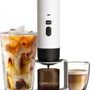 Portable Coffee Maker, 25Bar High Pressure & 80-Second Fast Brew, 8500mAh USB Rechargeable, Aluminum Stand, Compact Espresso Machine for Camping, Travel, Office, Gift for Coffee Lovers (WHITE)