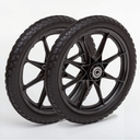 Set of 2 Flat Free Plastic Spoke Wheels | Replacement Wheel for Lawnmower, Garden Cart, Pony Wagon Replacement | 5/8" Bearing