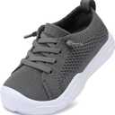 LeIsfIt Toddler Shoes Boys Girls Barefoot Shoes Kids Breathable Sneakers Tennis Shoes Slip on Shoes (A-dark Grey , Size 8 )