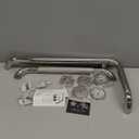 Polished Chrome L-Shaped Grab Bar 12x24 Inch + Knurled Shower Grab Rail 20 Inch, Zepolu Stainless Steel Toilet Safety Bar 90 Degree, Angled Balance Support Assist Bar, Bathroom Mobility Aid Handrail