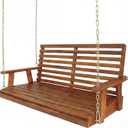 JONATHAN Y Natura 51" Slatted Wood 2-Person Hanging Porch Swing, Natural