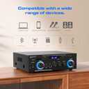 400W Home Audio Amplifier with Bluetooth 5.0, 2 Channel Stereo Receiver, Dual Karaoke Mics, FM Radio, USB/SD Playback for Home Theater, Garage, Party