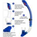 Nearsighted Snorkel Gear, Dry Snorkel Set for Adult Youth, Short-sighted Anti Fog Diving Mask & Full Dry Top Silicone Snorkel for Scuba Diving, Snorkeling, Freediving