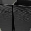 Mueller M-Resin Heavy Duty Tall Planters for Outdoor Plants, Indoor Grande Plant Pots, Boxes, Trees, Flower Pots, 2-Piece Set, 24”, Modern Design, Built-in Drainage, Front Porch Decor, Dark Grey