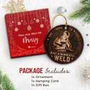 Welding Christmas Ornament 2025 - Welder Ornament for Men, Women, Dad, Brother, Husband - Mechanic, Blue Collar Worker Ideas - Double-Sided Ceramic Ornaments Hanging Decor